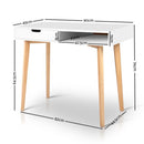 Wood Computer Desk with Drawers - White