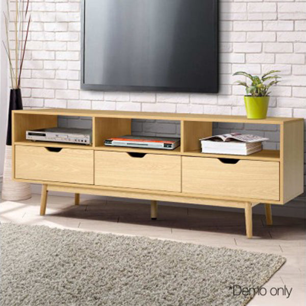 Wooden Scandinavian Entertainment Unit - Natural