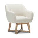 Fabric Tub Lounge Armchair Beige