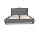 King Fabric Bed Frame with Headboard Grey