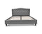 King Fabric Bed Frame with Headboard Grey