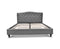 Fabric Bed Frame with Headboard Grey