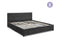 Fabric Bed Frame with Storage Drawers Dark Grey