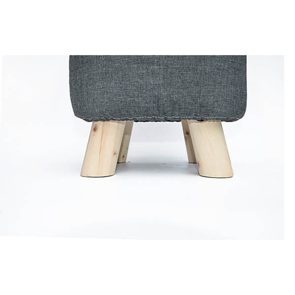 Fabric Ottoman Foot Stool Rest Pouffe Wood Storage Padded Seat