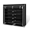 Fabric Shoe Cabinet with Cover - Black