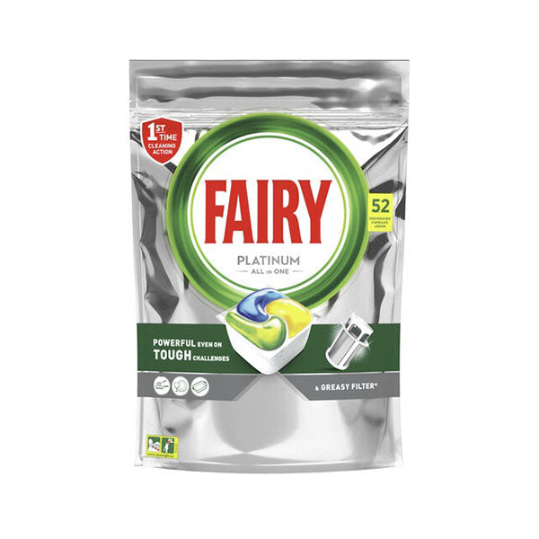 Fairy Platinum Lemon All In One Automatic Dishwasher Tablets 52 Pack