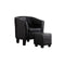 Faux Leather Tub Chair With Footstool