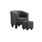 Faux Leather Tub Chair With Footstool