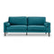 Faux Velvet Sofa Bed Lounge Suite Seat Blue