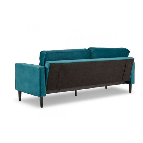 Faux Velvet Sofa Bed Lounge Suite Seat Blue