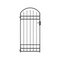Fence Gate With Arched Top Steel 100X200 Cm Black