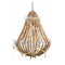Ferric And Wood Beaded Chandelier Large