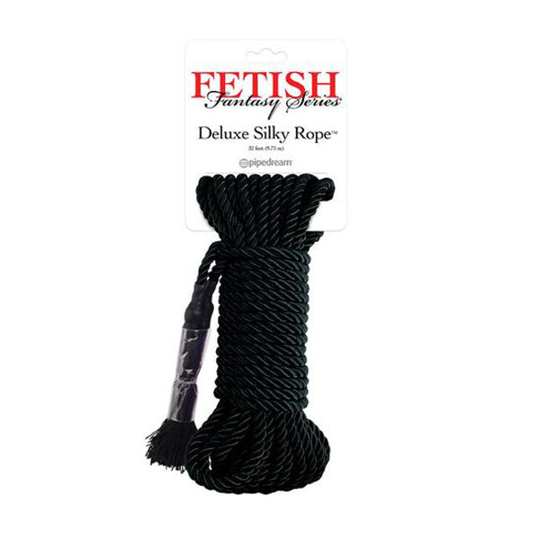 Fetish Fantasy Series Deluxe Silky Bondage Rope Black Bondage Rope
