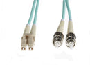 2M Sc St Om4 Multimode Fibre Optic Cable Aqua