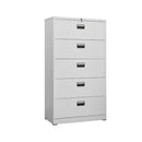 Filing Cabinet Light Grey 90 X 46 X 164 Cm Steel