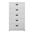 Filing Cabinet Light Grey 90 X 46 X 164 Cm Steel