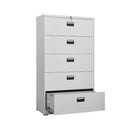Filing Cabinet Light Grey 90 X 46 X 164 Cm Steel