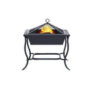 Fire Pit Black 45 X 45 X 45 Cm Steel