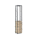 Firewood Rack Black 40 X 25 X 200 Cm Steel