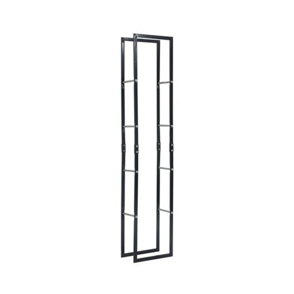 Firewood Rack Black 40 X 25 X 200 Cm Steel
