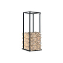 Firewood Rack With Base Black Steel