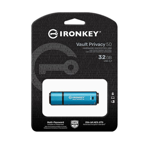 Kingston 32Gb Ironkey Vault Privacy 50 Aes 256 Encrypted Fips 197