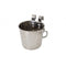 Stainless Steel Pet Feeder Bowl Water Bowls Flat Sided Bucket