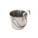 Stainless Steel Pet Feeder Bowl Water Bowls Flat Sided Bucket