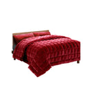 Fleece Throw Blanket Doona Burgundy Super King