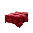Fleece Throw Blanket Doona Burgundy Super King