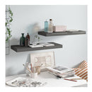 Floating Wall Shelves 2 Pieces High Gloss Grey