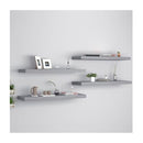 Floating Wall Shelves 4 Pcs Grey Mdf