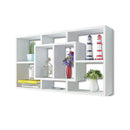 Floating Wall Display Shelf 8 Compartments White