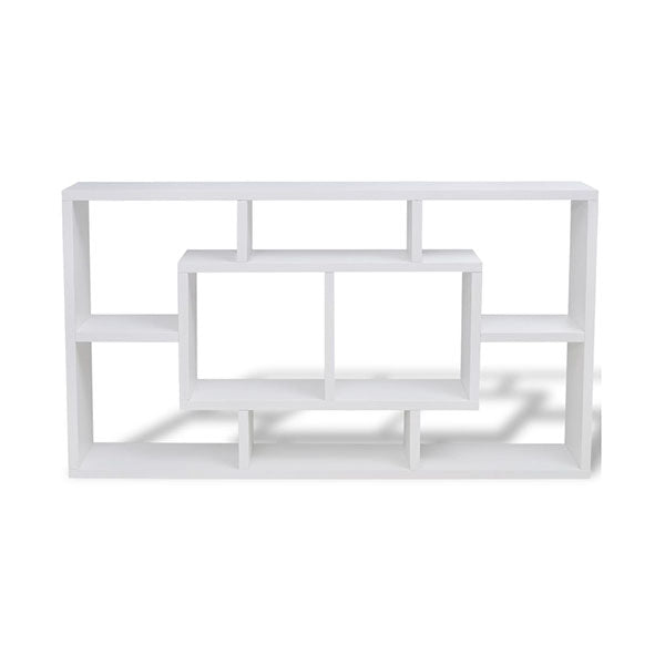 Floating Wall Display Shelf 8 Compartments White