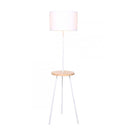 Floor Lamp Shade With Wooden Table Shelf