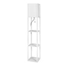 Floor Lamp Storage Shelf Led Wood Standing Reading Corner Light