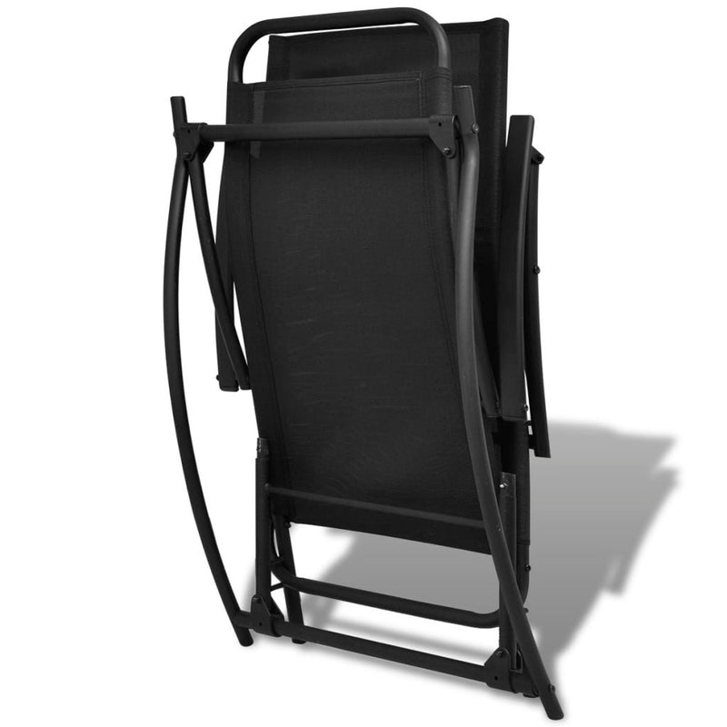 Fold-able Garden Rocking Chair - Black