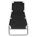 Fold-able Sun Lounger With Adjustable Backrest - Black
