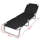 Fold-able Sun Lounger With Adjustable Backrest - Black
