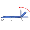 Fold-able Sun Lounger With Adjustable Backrest - Blue