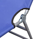 Fold-able Sun Lounger With Adjustable Backrest - Blue