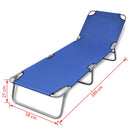 Fold-able Sun Lounger With Adjustable Backrest - Blue