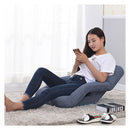 Foldable Floor Recliner Lazy Chair With Armrest Grey