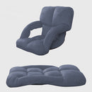 Foldable Floor Recliner Lazy Chair With Armrest Grey