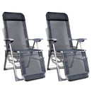 Foldable/Adjustable Aluminum Camping Chairs with Footrest (Set of 2)