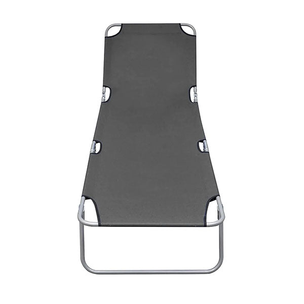 Foldable Sunlounger With Adjustable Backrest Grey