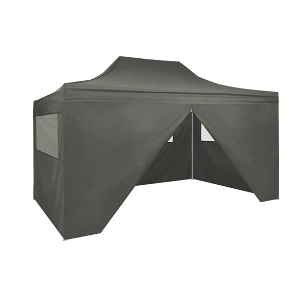 Foldable Tent Pop Up With 4 Side Walls Anthracite