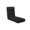 Folding Floor Chair Black Faux Leather
