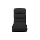 Folding Floor Chair Black Faux Leather