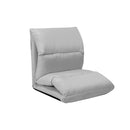 Folding Floor Chair Light Grey Microfibre